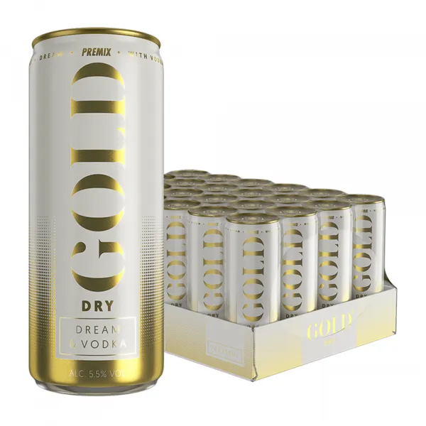 Gold Dry Dream & Vodka blik (24x 250ml)