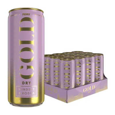 Gold Dry Mindset & Vodka blik (12x 250ml)