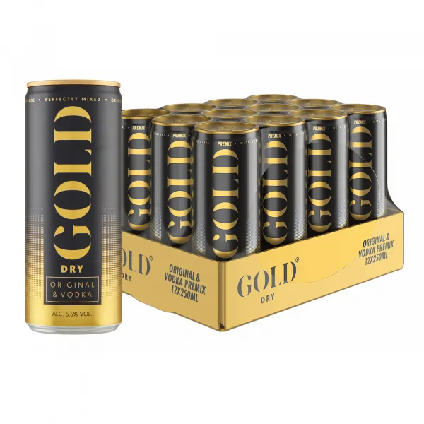 Gold Dry Original & Vodka blik (12x 250ml)
