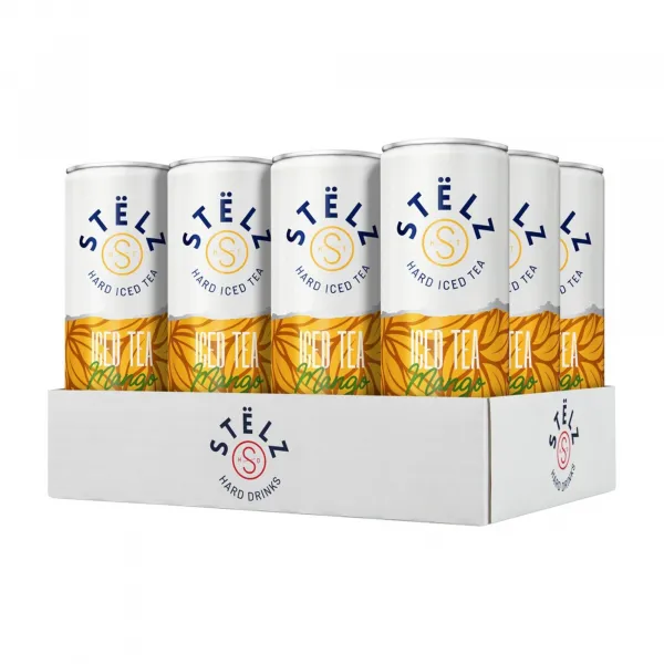 Stelz Hard Iced Tea Mango blik (12x 25cl) - Afbeelding 2