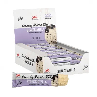 XXL Nutirition Crunchy Protein Bar Stracciatella (12x 60g) reep en doos