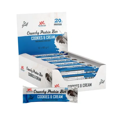 XXL Nutrition Crunchy Protein Bar Cookies & Cream (12x 60g)