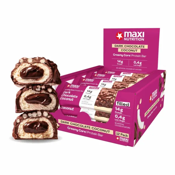 MaxiNutrition Creamy Core Protein Bar Dark Chocolate Coconut (12x 45g) - Afbeelding 2