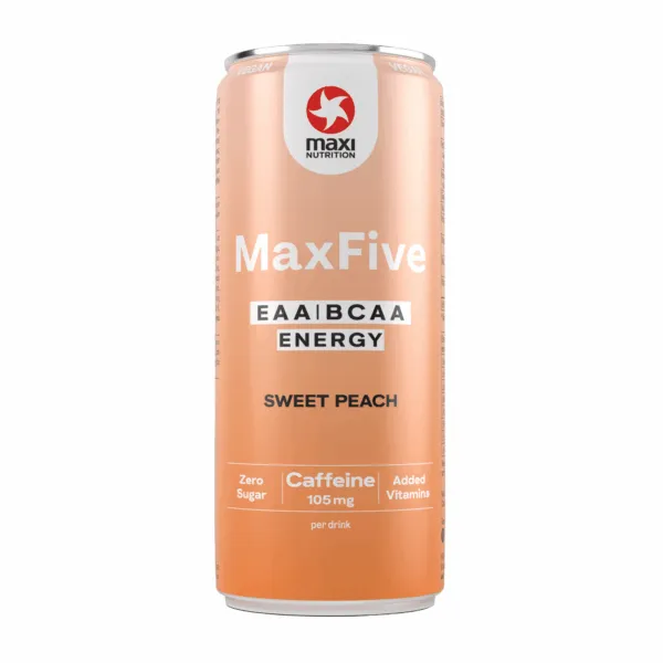 MaxiNutrition MaxFive EAABCAA Energy Drink Peach blik (12x 330ml)