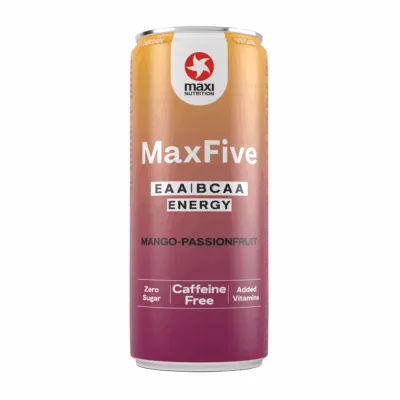 MaxiNutrition MaxFive Energy Drink Mango-Passionfruit blik (12x 330ml)