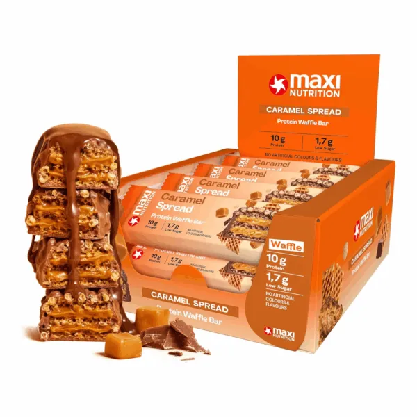 MaxiNutrition Waffle Bar Caramel Spread (12x 40g) - Afbeelding 2