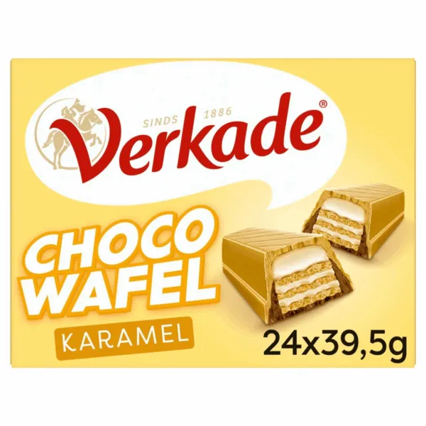 Verkade Chocowafel Karamel (24x 39,5g) doos