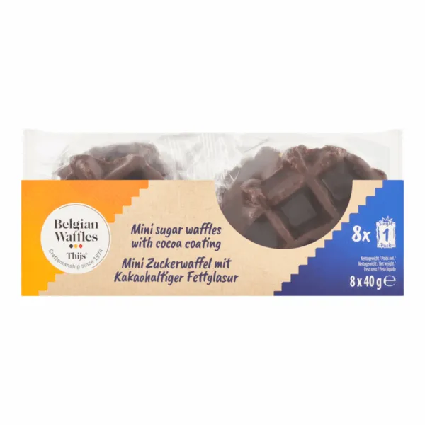 Belgian Waffles Thijs Mini Choco Suikerwafels (96x 40g)