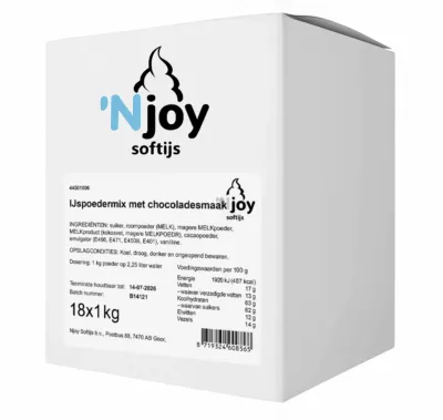 NJOY IJsmix Chocolade Melkvet (18x 1kg)