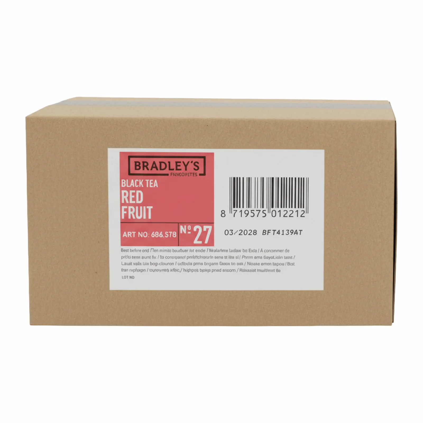 Bradley's Favourites Black Tea Red Fruit No. 27 (72x 2g) doos voorkant