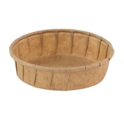 Bakje papier rond laag bruin 30 ml