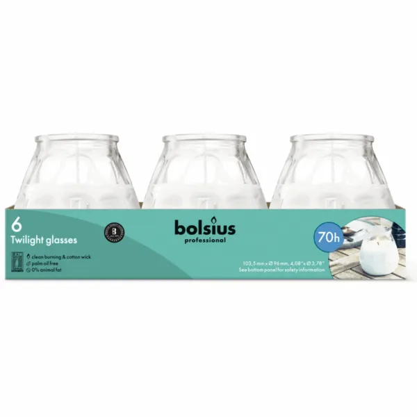 Bolsius Prof Twilight Transparant (6 stuks) - Afbeelding 2