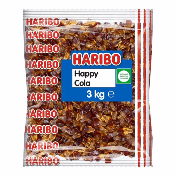 Haribo Happy Cola Flesjes Klein (3kg)