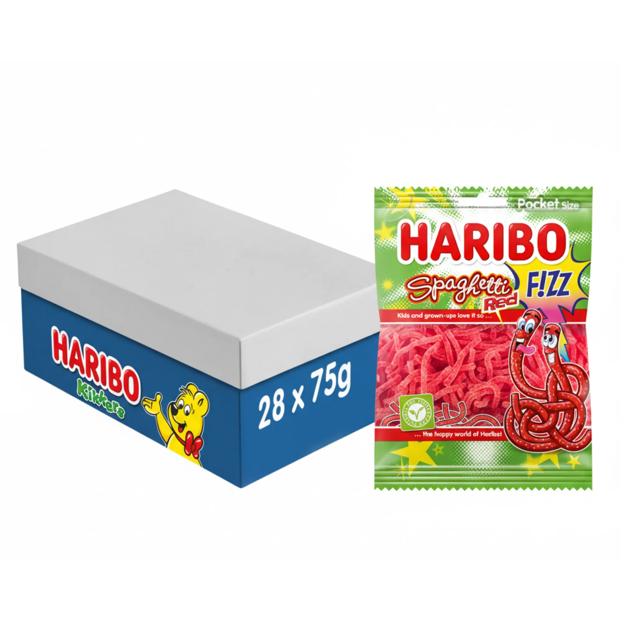 Haribo Spaghetti Red F!ZZ Zakje (28x 70gr)