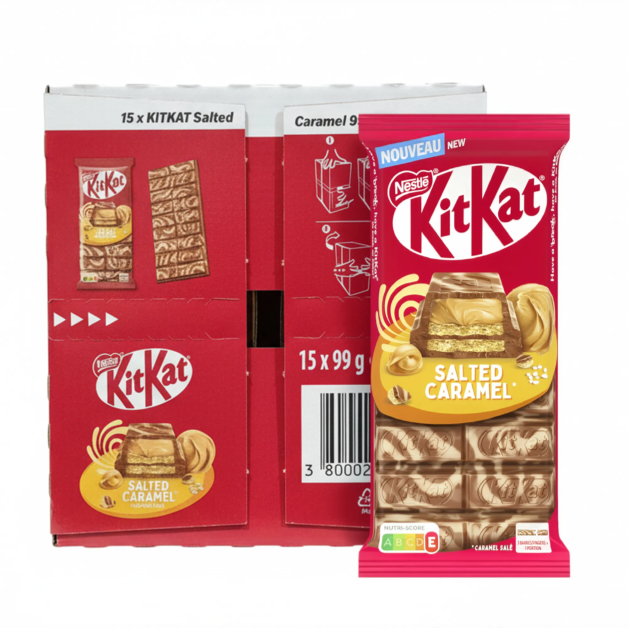 Kitkat Tablet Salted Caramel (15x 99g) doos en tablet