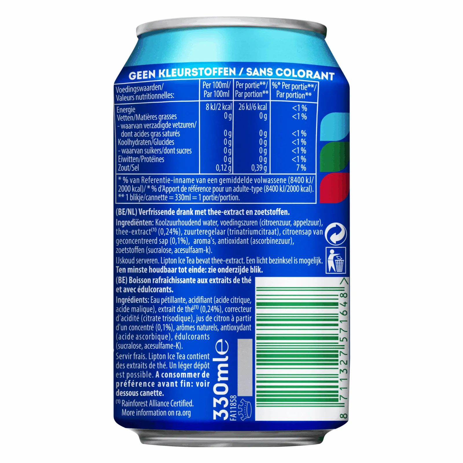 Lipton Ice Tea Sparkling Zero (24x 33cl)