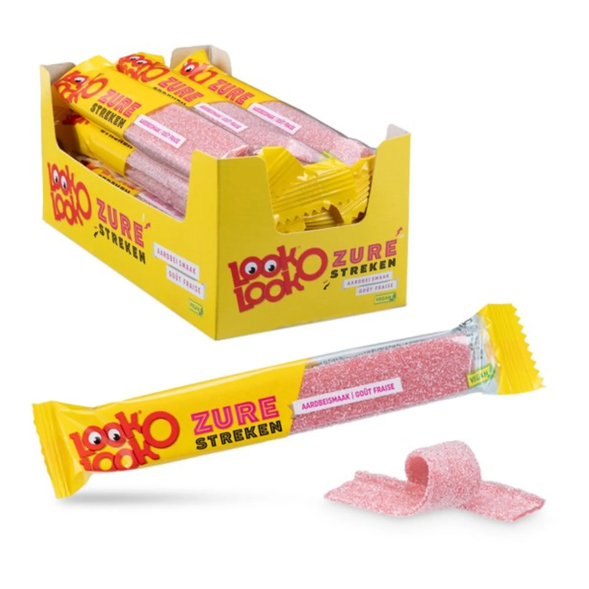 Look-O-Look Zure Streken Aardbei (12x 58g)