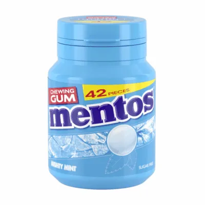 Mentos Gum Mighty Mint Bottle 42 stukjes (6 potjes) los