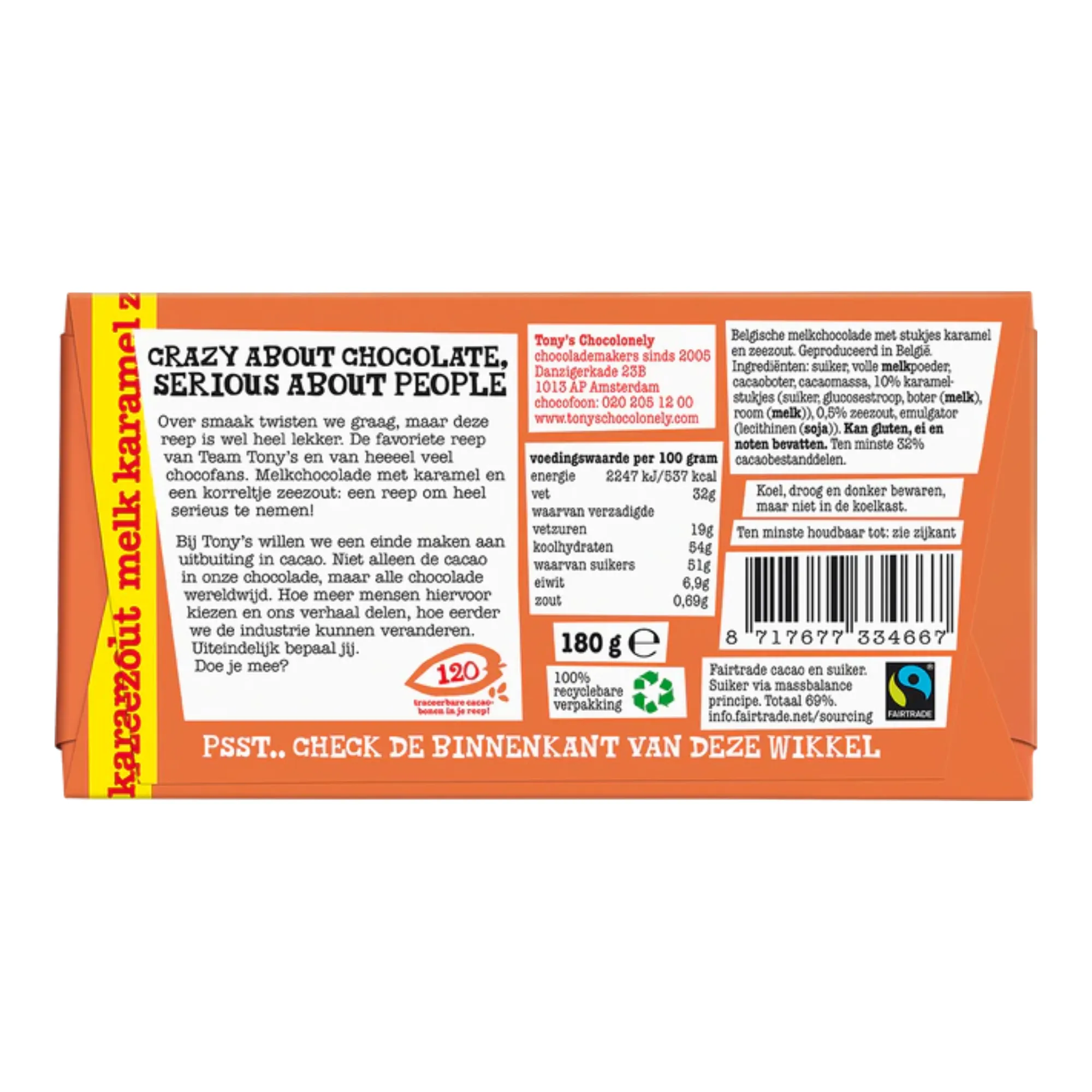 Tony’s Chocolonely Melk Karamel Zeezout (15x 180gr)