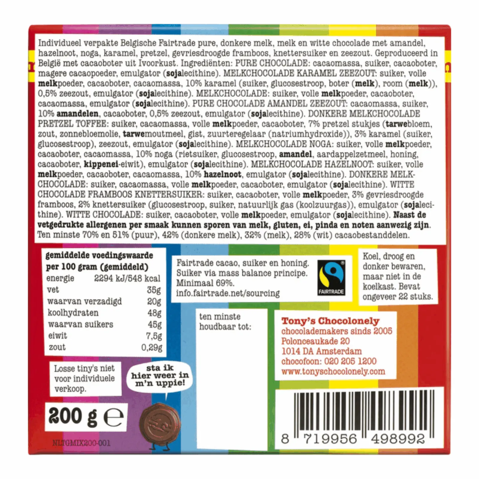 Tony’s Chocolonely Tiny Tony’s Mix Kadoosje (6x 200gr)