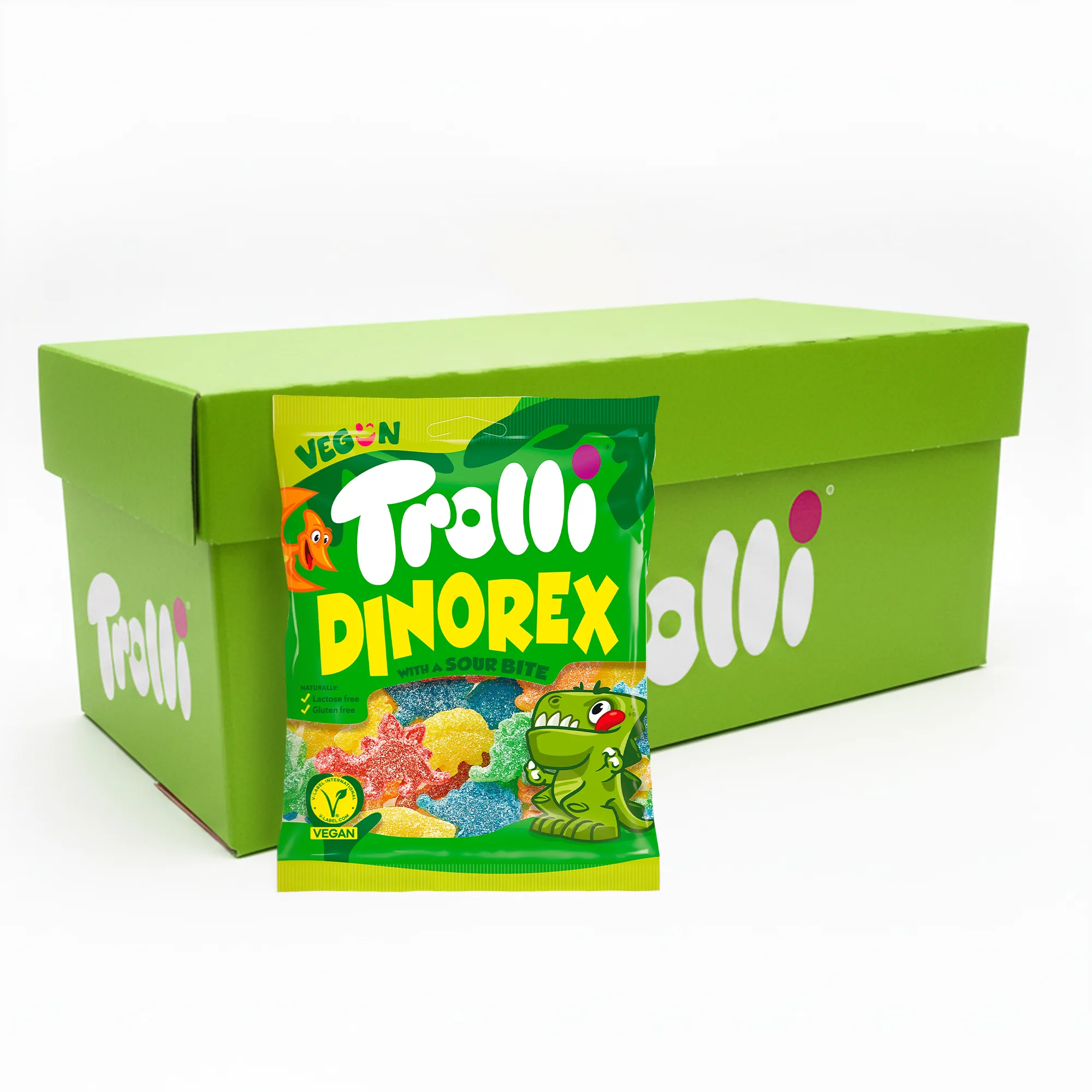 Trolli Dino Rex Veggie zakje (18x 200g) doos