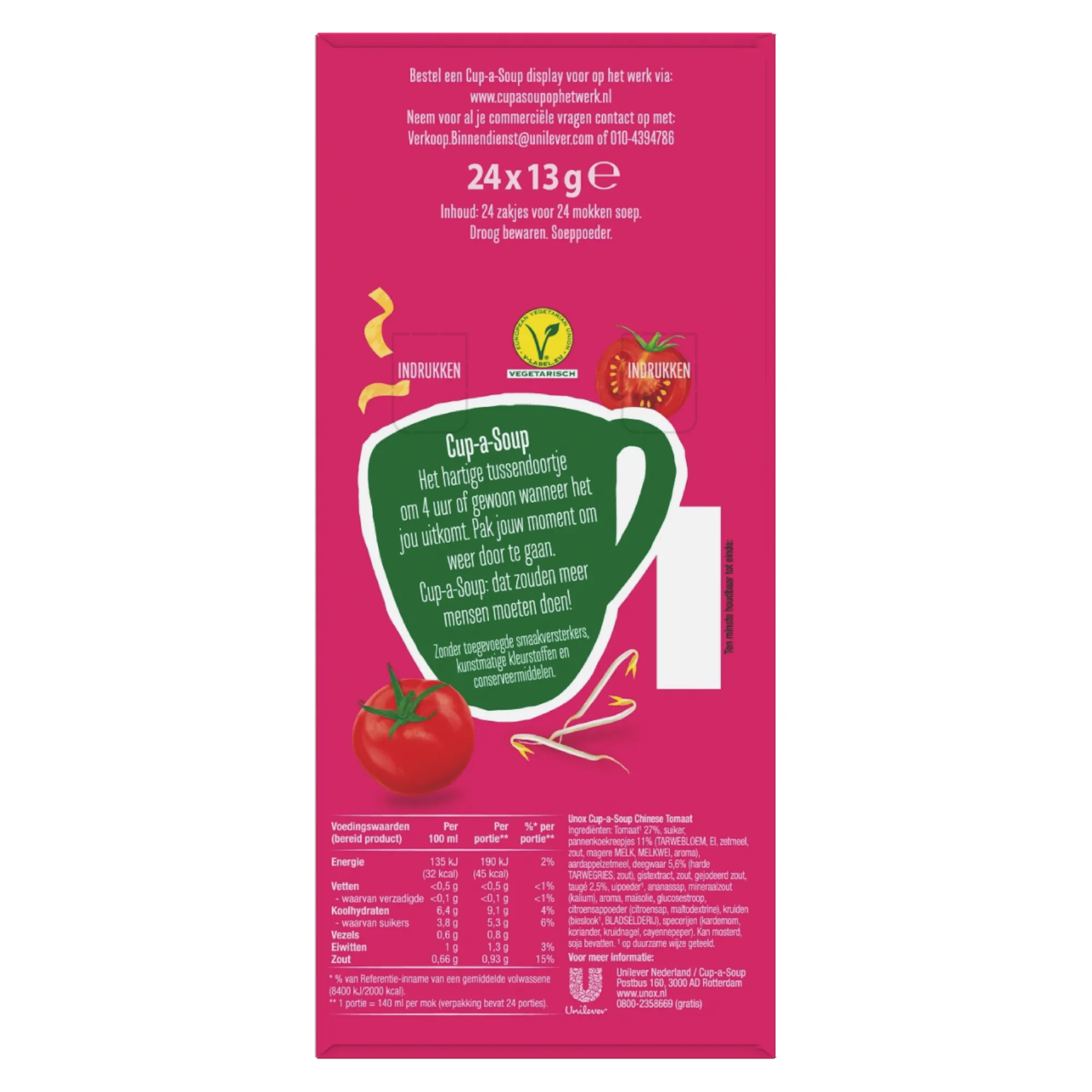 Unox Cup-a-Soup Chinese Tomaat (24x 140ml) - Afbeelding 3