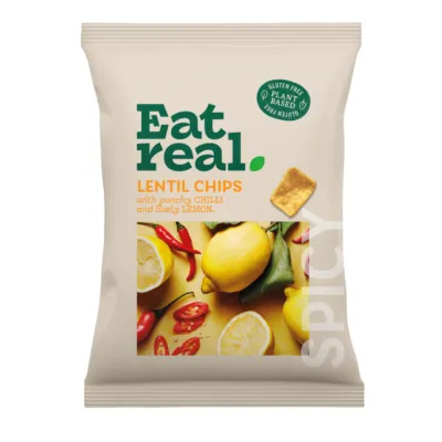 Eat Real Chilli & Lemon Lentil Chips (10x 95gr)