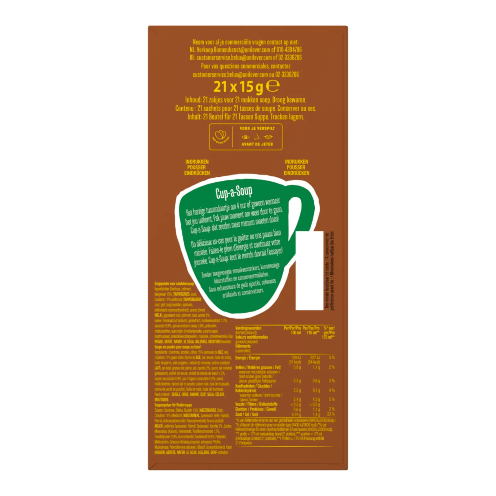 Knorr Cup-a-Soup Rundvlees (21x 175ml)