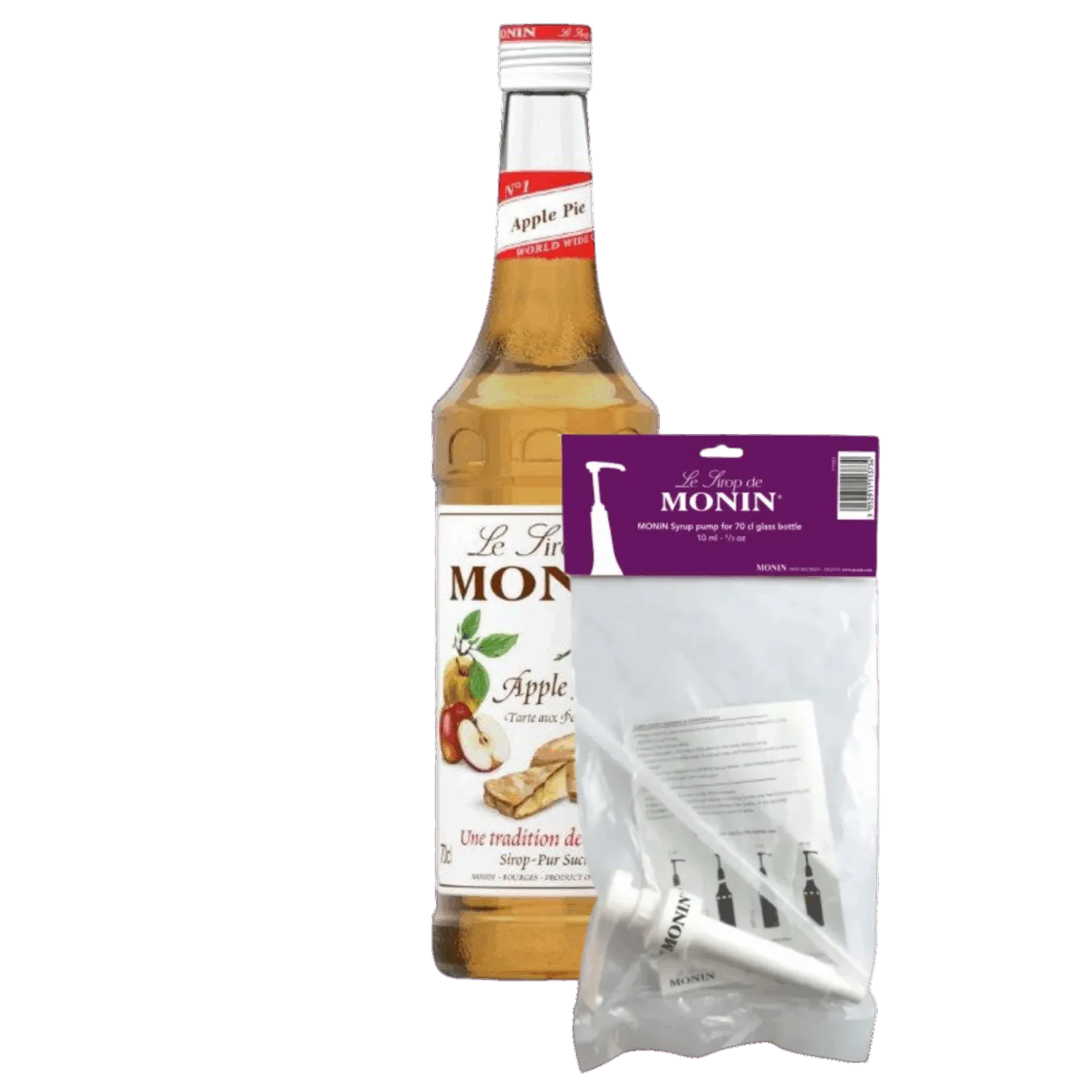 Siroop Appeltaart (70 cl) + Monin Siroop Pompje (10ml)