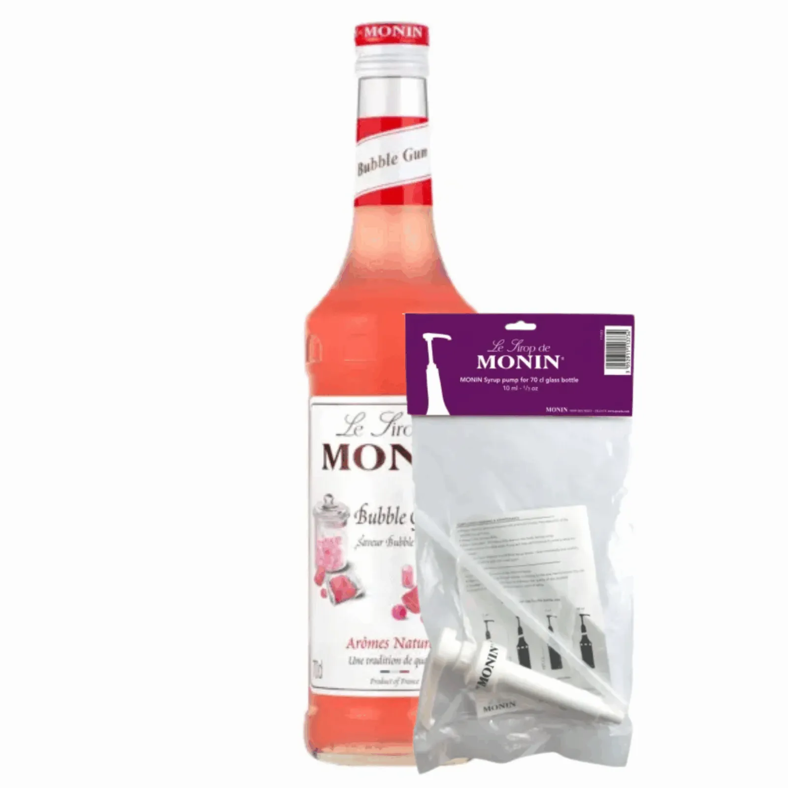 Monin Siroop Bubblegum (70 cl) + Monin Siroop Pompje (10ml)