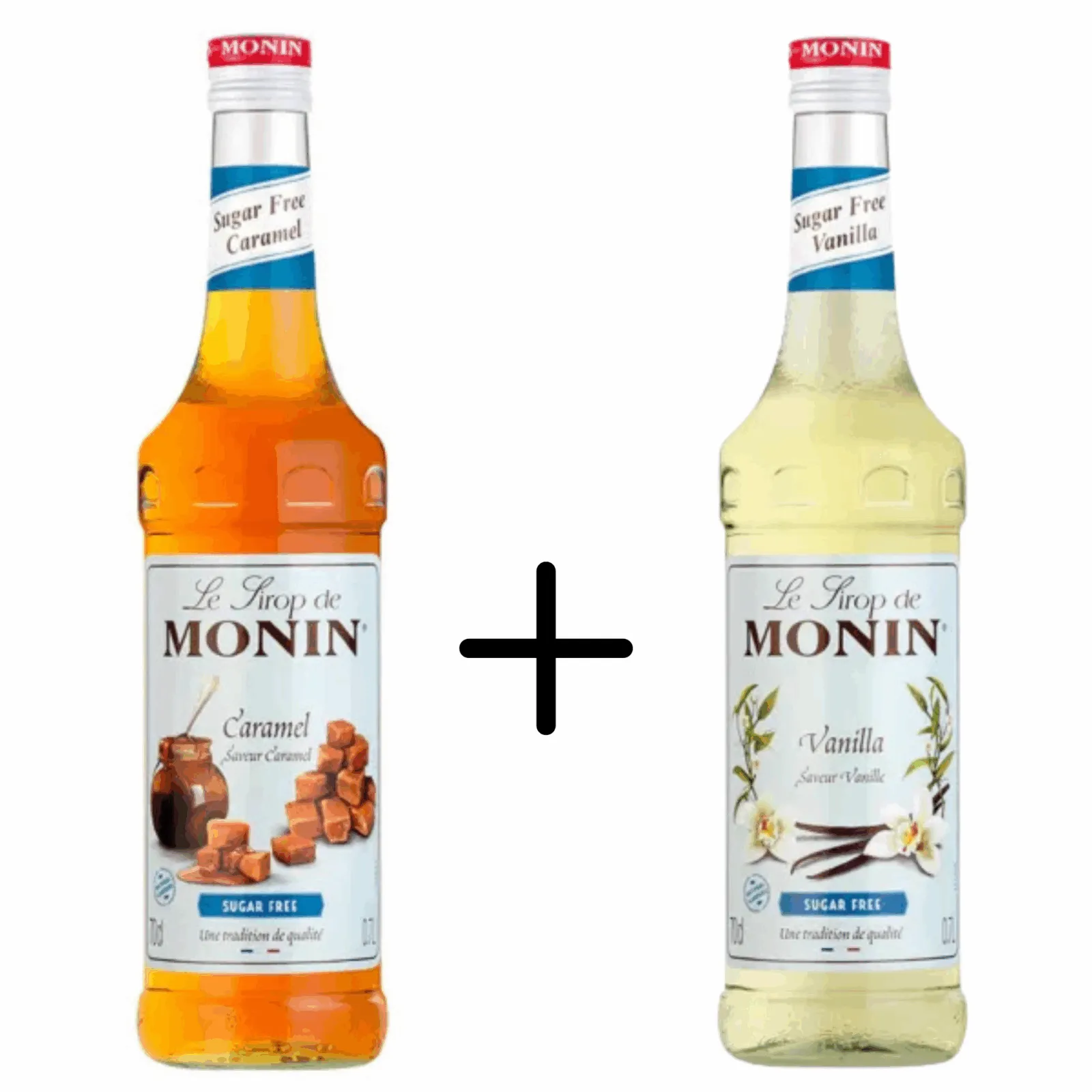Monin Siroop Caramel suikervrij + Vanille Suikervrij