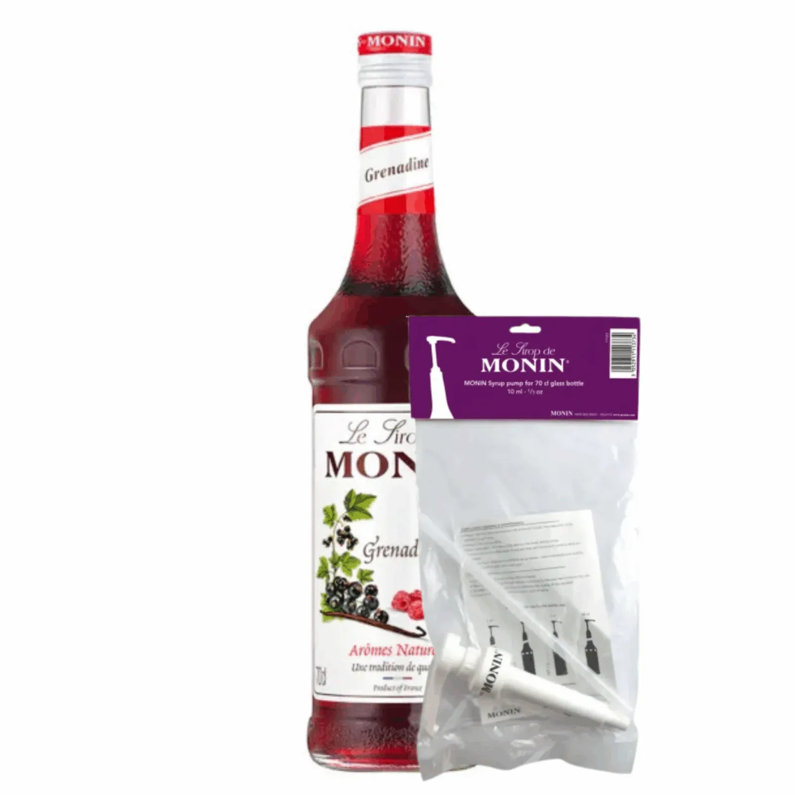 Monin Siroop Grenadine (70 cl) + Monin Siroop Pompje (10ml)
