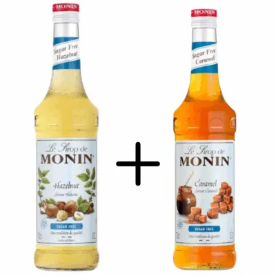 Monin Siroop Hazelnoot suikervrij + Caramel suikervrij