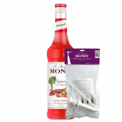 Monin Siroop Rabarber (70 cl) + Monin Siroop Pompje (10ml)