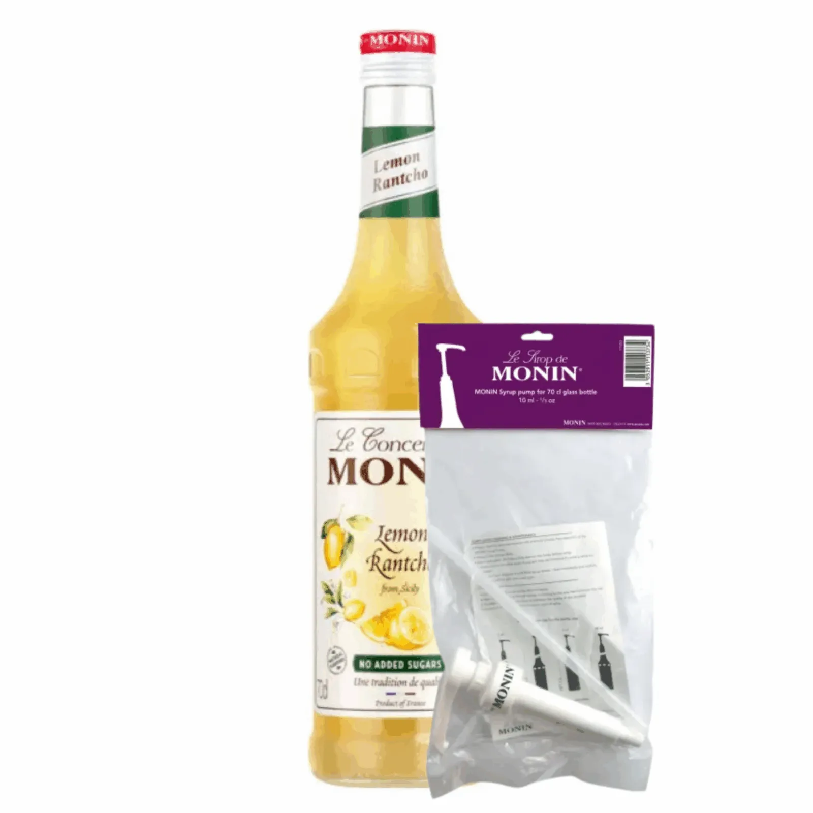 Monin Siroop Rantcho Lemon (70 cl) + Monin Siroop Pompje (10ml)