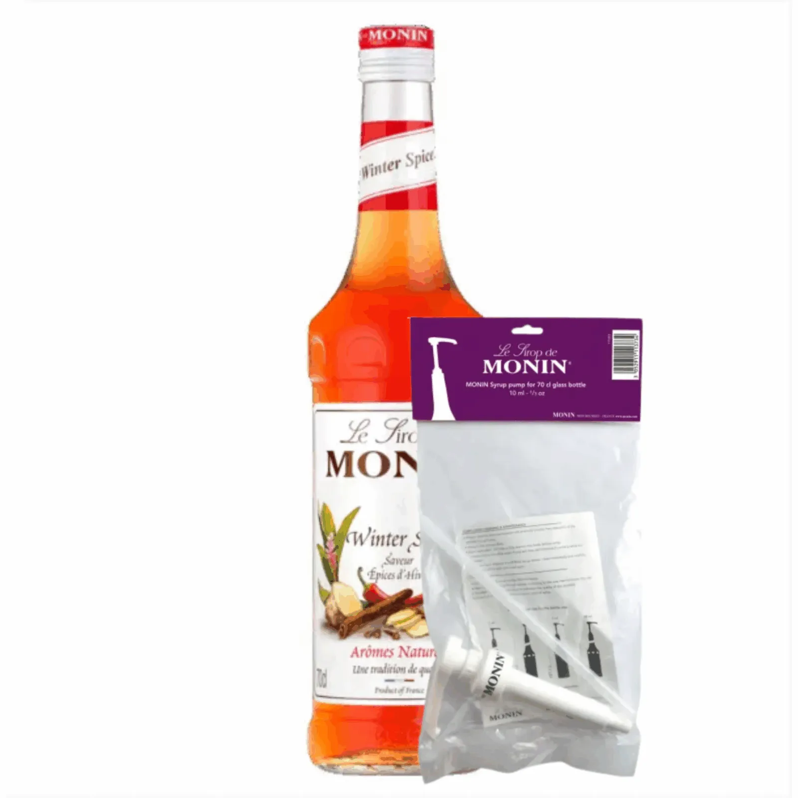 Monin Siroop Winter Spice (70 cl) + Monin Siroop Pompje (10ml)
