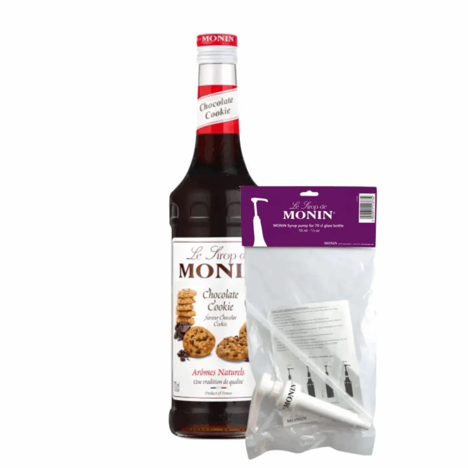 Monin Siroop Chocolate Cookie (70 cl) + Monin Siroop Pompje (10ml)
