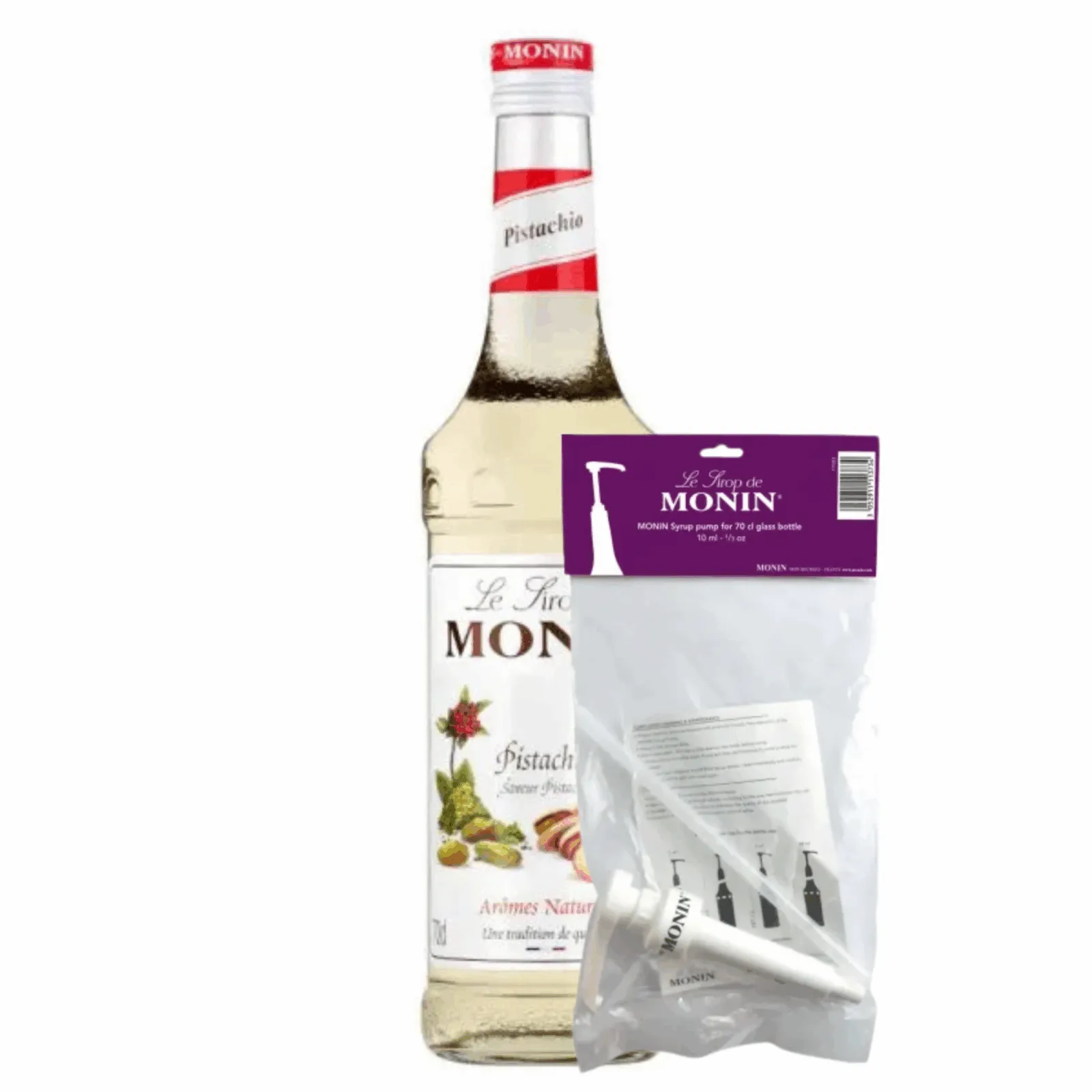 Monin Siroop Pistache (70 cl) + Monin Siroop Pompje (10ml)
