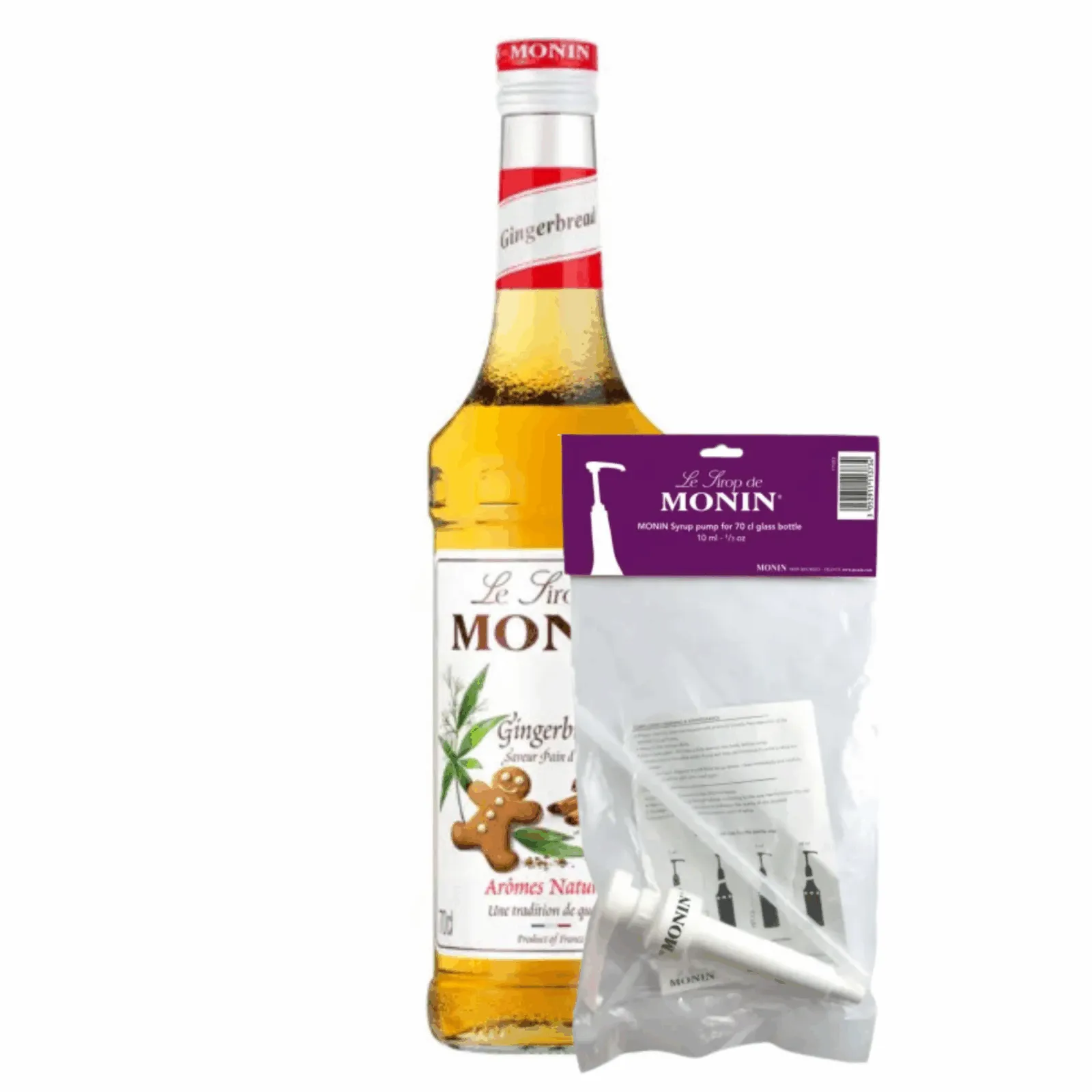 Monin Siroop Gingerbread (70 cl) + Monin Siroop Pompje (10ml)