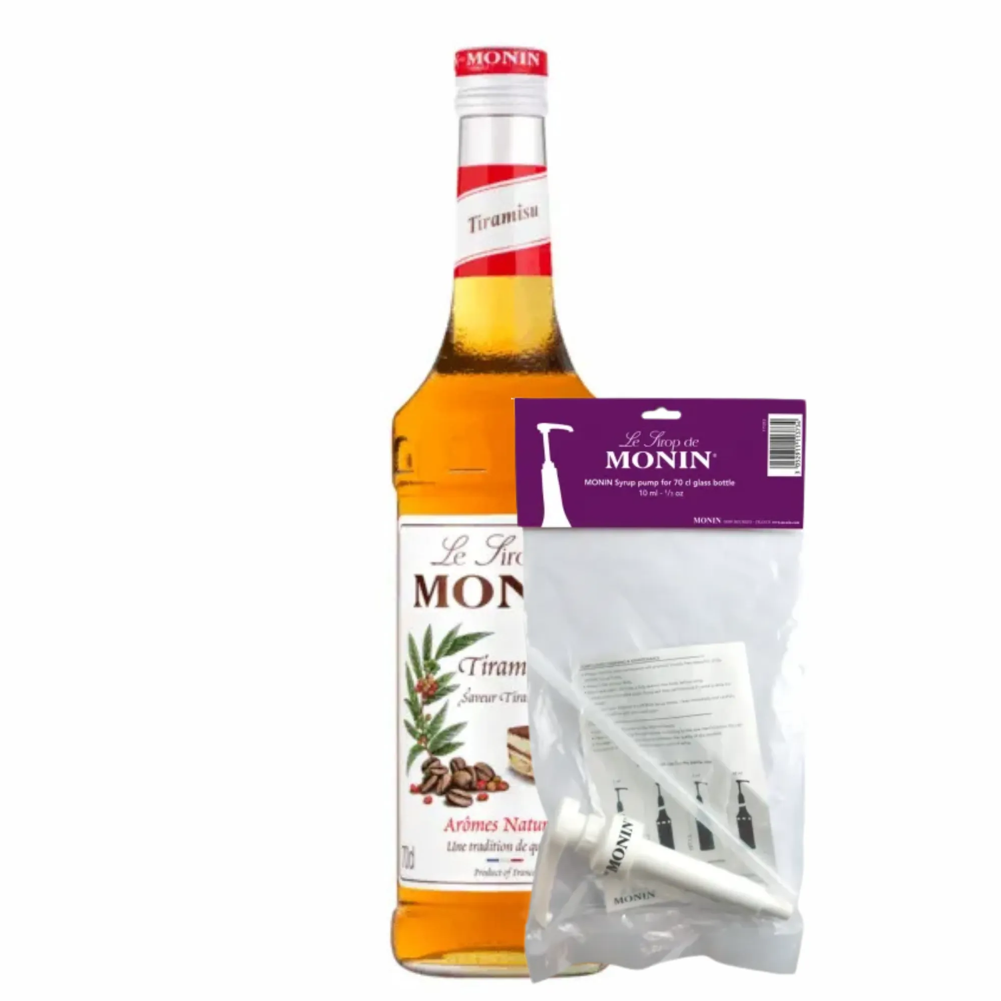 Monin Siroop Tiramisu (70 cl) + Monin Siroop Pompje (10ml)