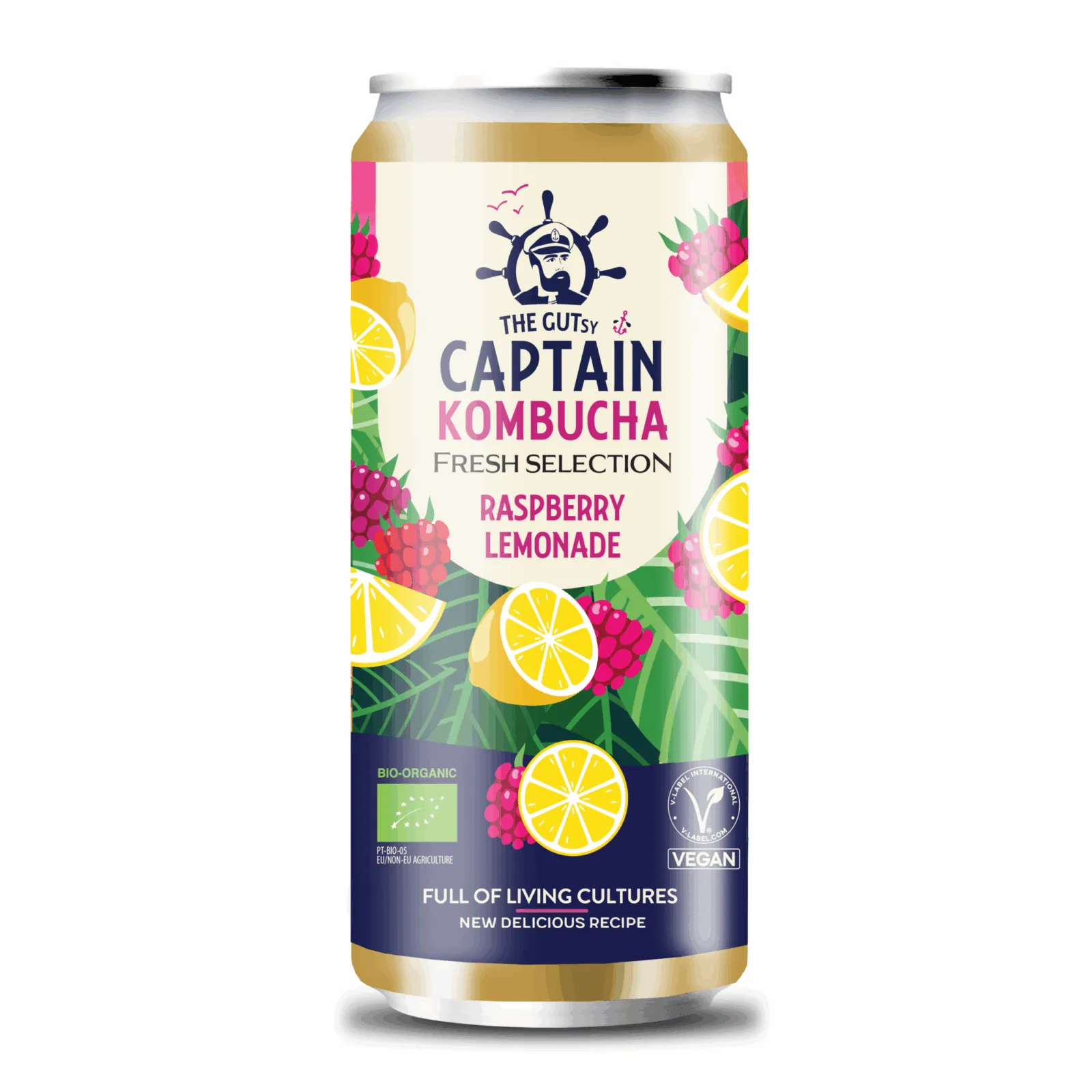 The Gutsy Captain Kambucha Fresh Raspberry Lemonade Bio (12x 250ml)