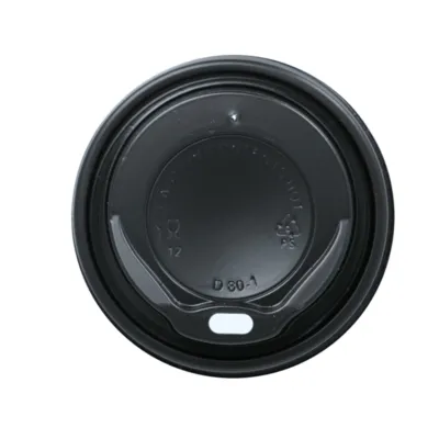 Deksel to-go zwart 80mm t.b.v. Koffiebeker 230ml (1000 stuks) bovenkant