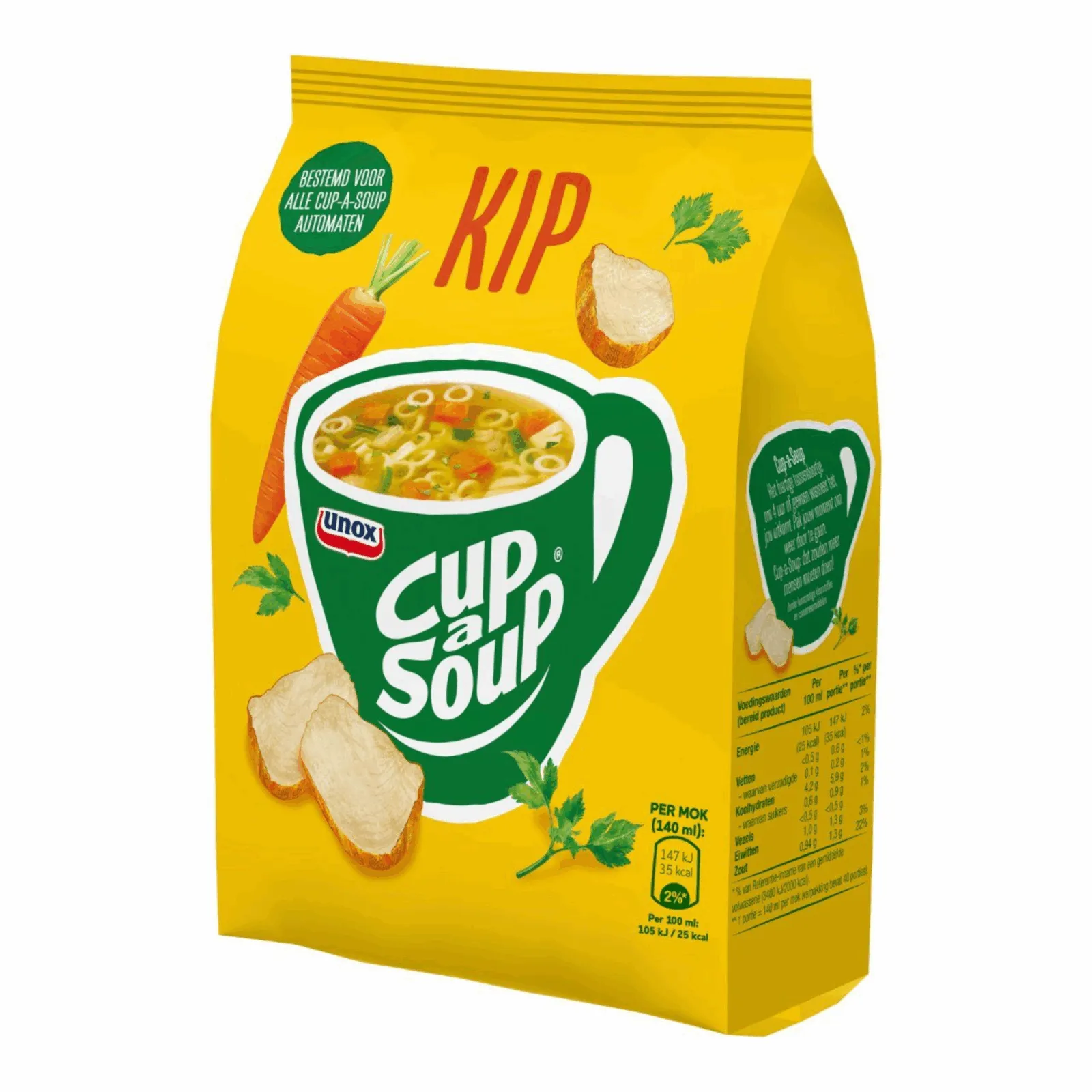 Knorr Cup-a-Soup Vendingzak Kip 40-porties zijkant