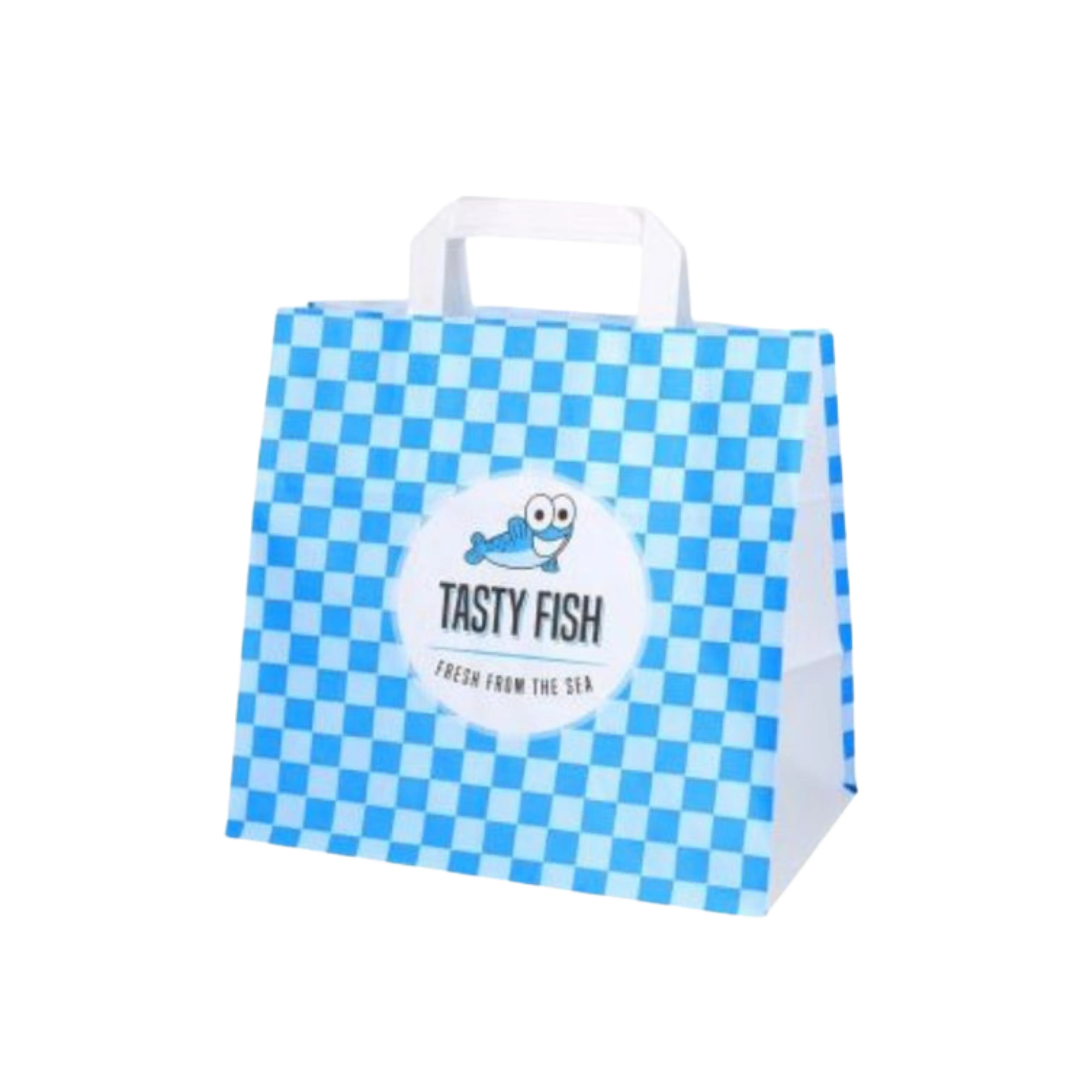 blauw draagtas vis papier stevig voorzeide