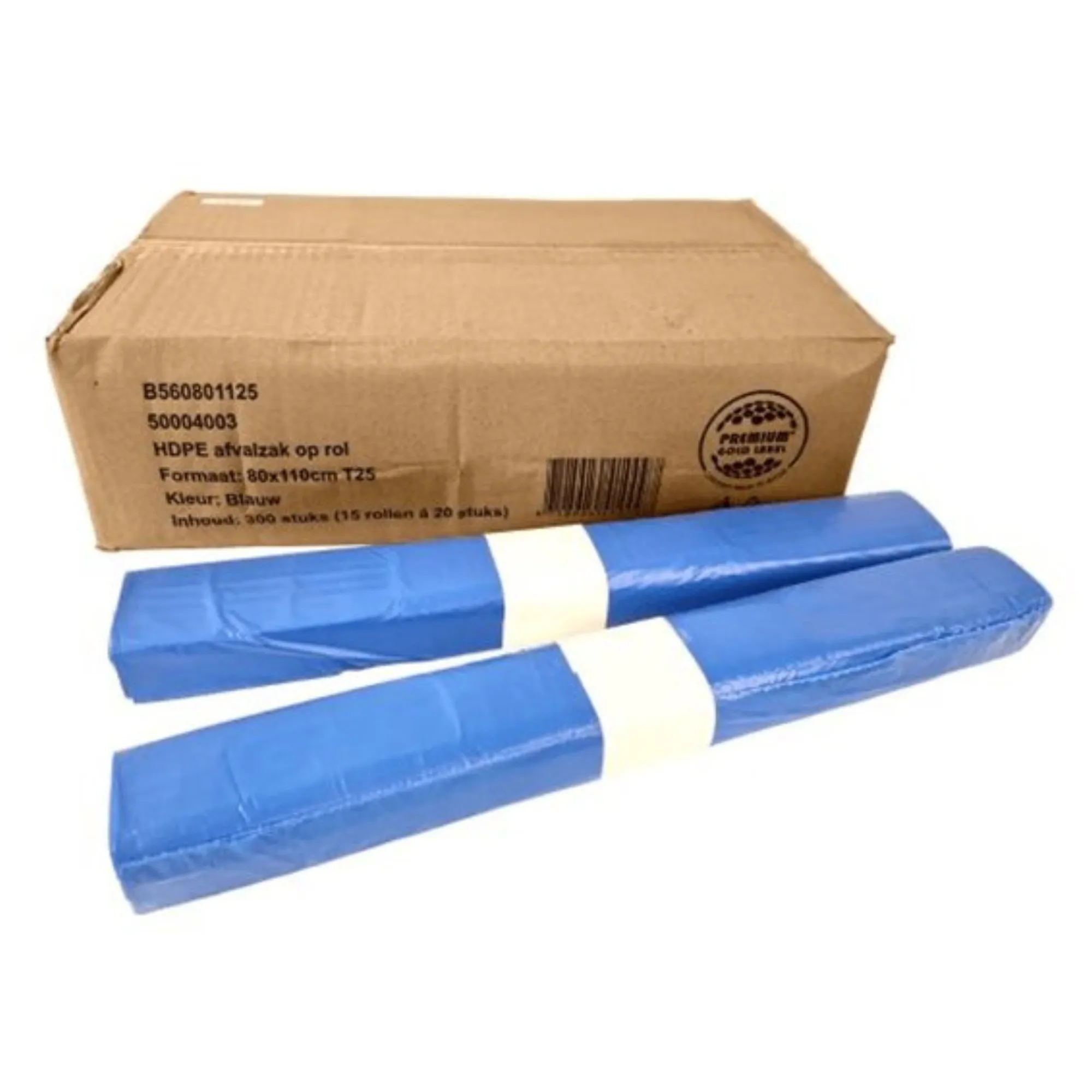 omdoos afvalzakken staand voorkant