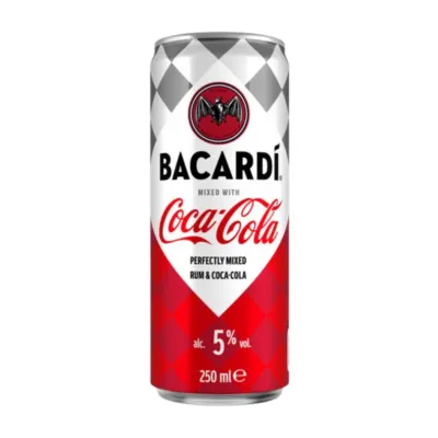 Eine Dose Bacardi Cola steht vorne