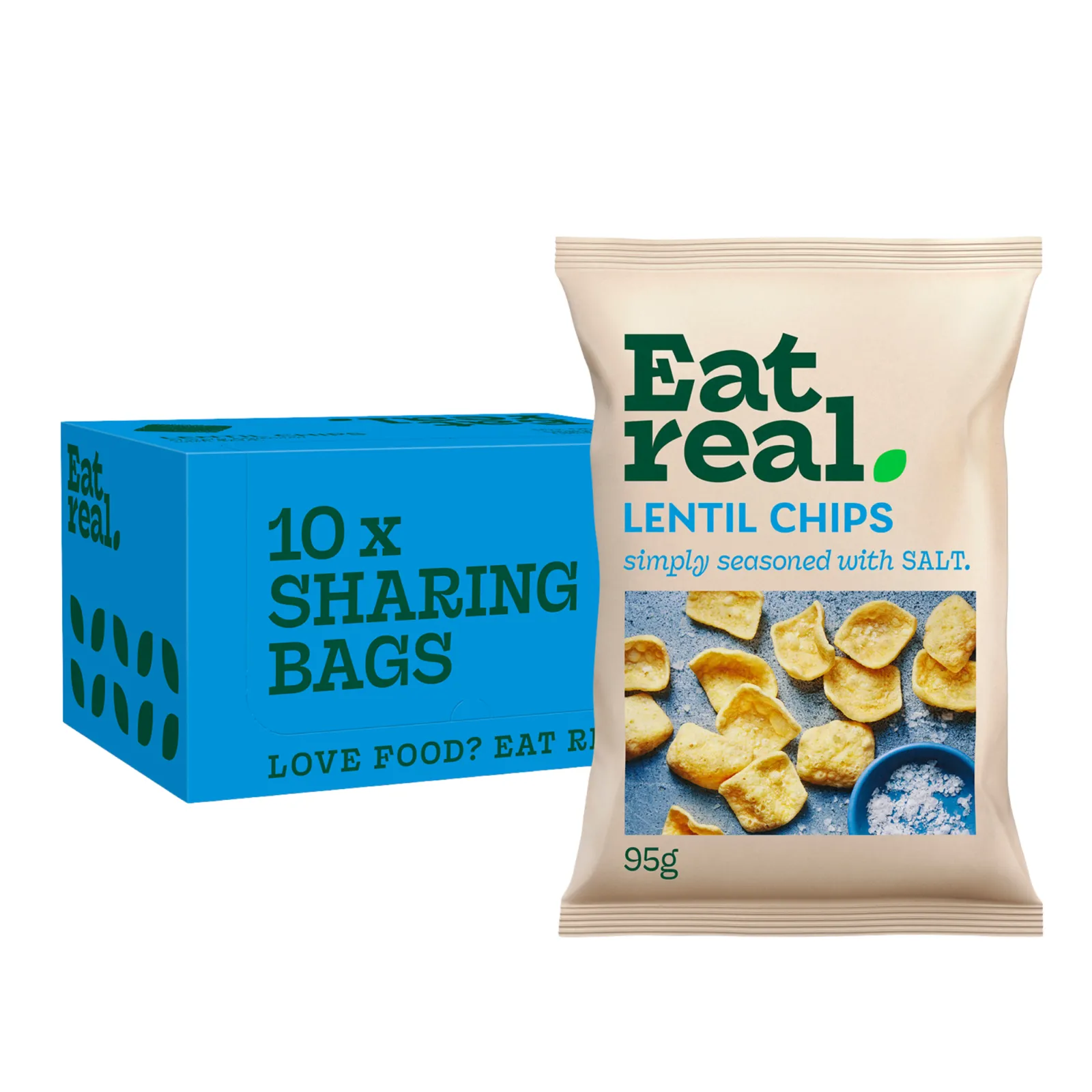 Eat Real Salted Lentil Chips (10x 95gr)