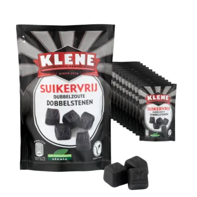Klene Suikervrij Dubbelzoute Dobbelstenen Zakje (12x 110gr)