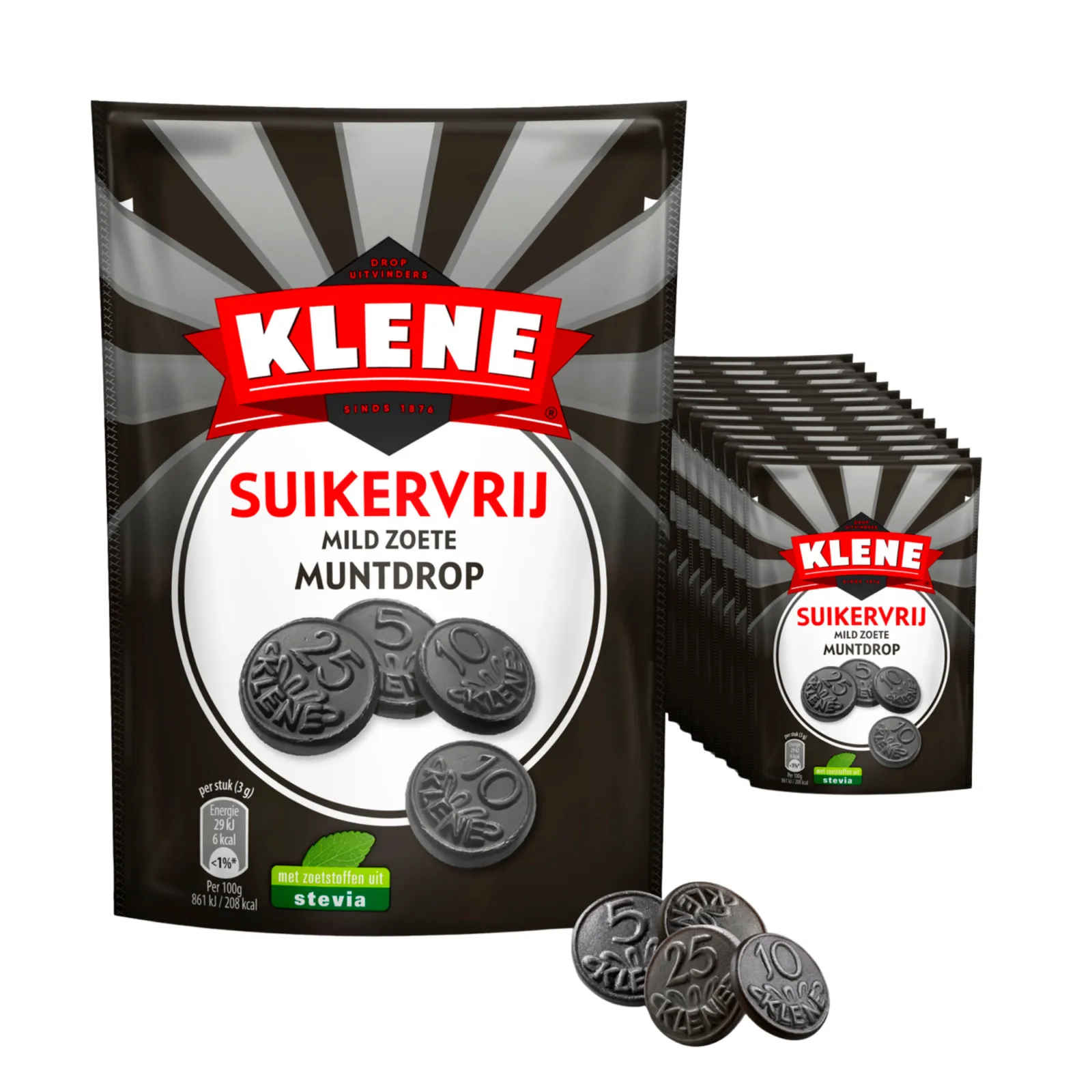 Klene Suikervrij Mild Zoete Muntdrop (12x 100gr)