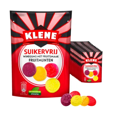 Klene Suikervrij Winegums Fruitmunten (12x 110gr)